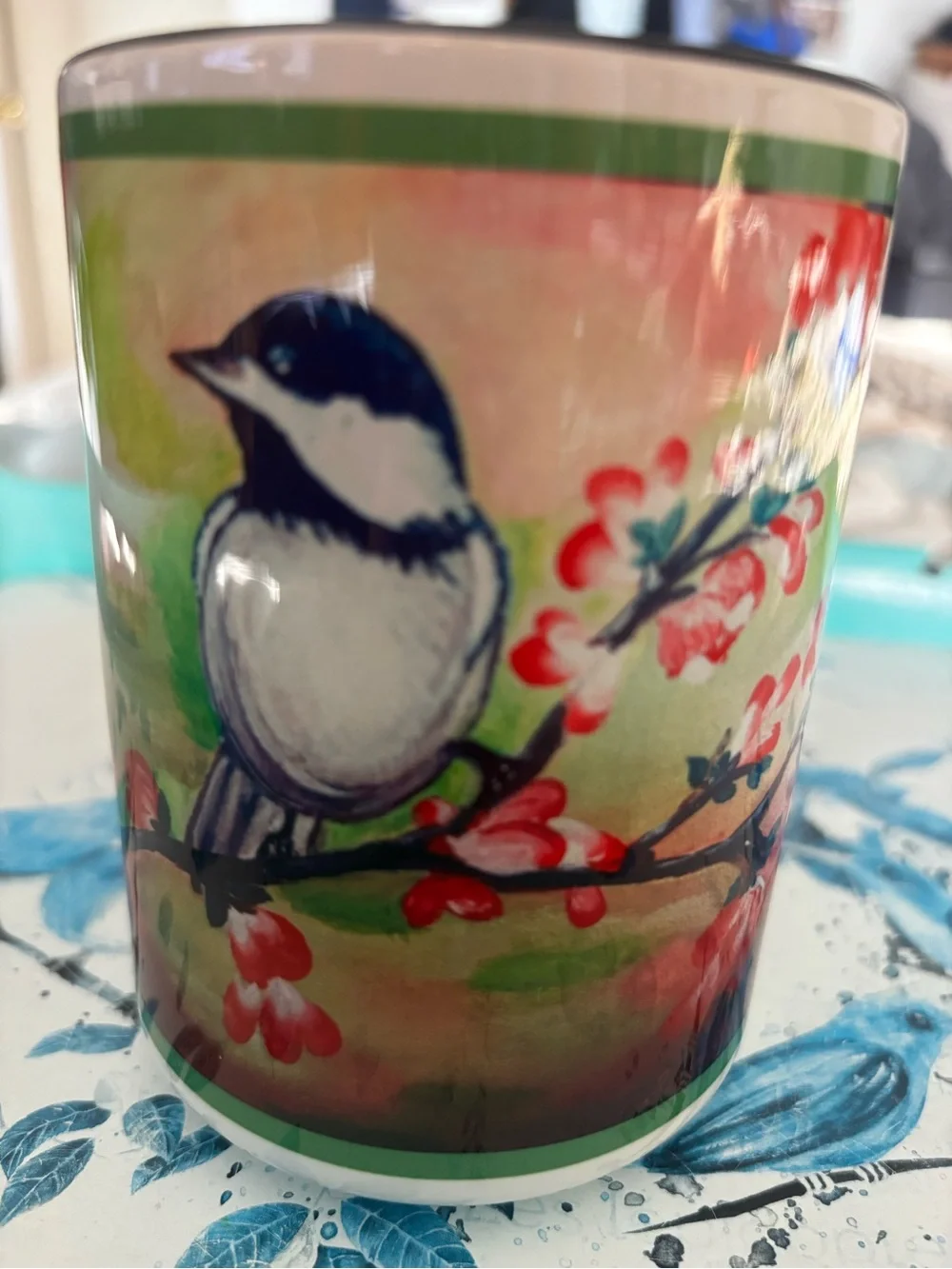 Decorative Bird Blossom coffee mug by Zazzle